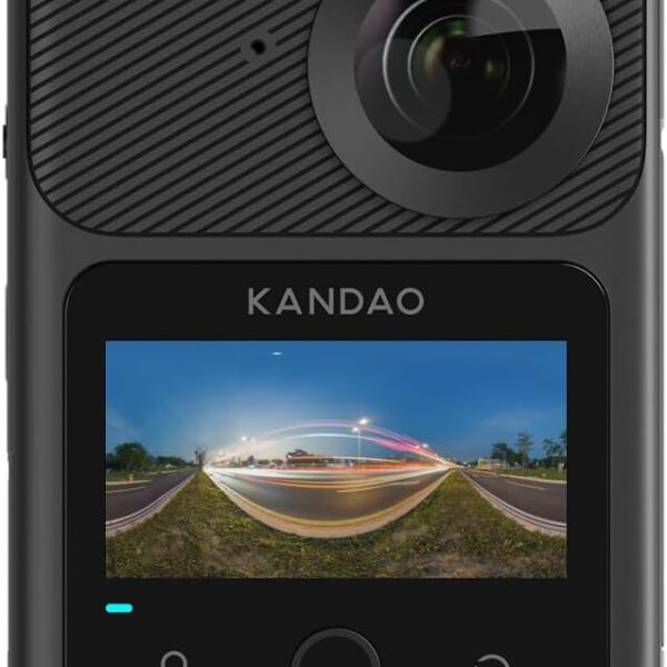 KanDao QooCam 3 Ultra – Caméra d’Action 360° Étanche, 8K Ultra HD, Photo 96MP, Double Capteur 1/1.7" F1.6, GPS Intégré, Stabilisation Pro
