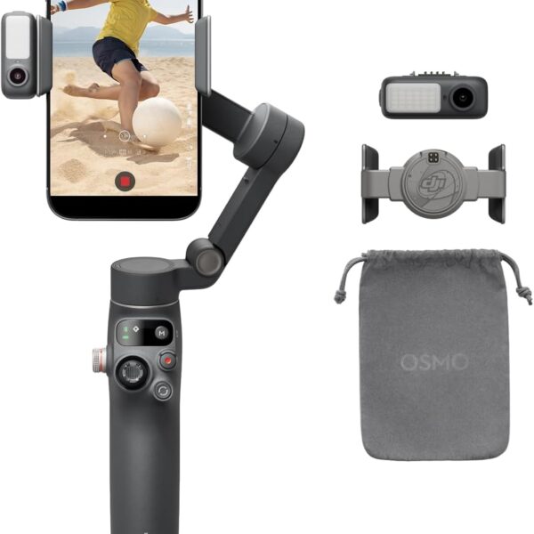 DJI Osmo Mobile 7P – Gimbal Smartphone 3 Axes avec Éclairage LED, Suivi Actif et Perche Extensible