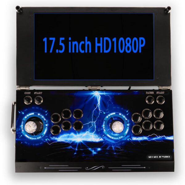 Console de jeux d'arcade portable TOJASDN 30 000 en 1, écran HD 17,5 pouces, deux joueurs, Pandoras Box 80s, machine de jeux vidéo rétro, recherche/masquage/enregistrement/chargement/mise en pause des jeux