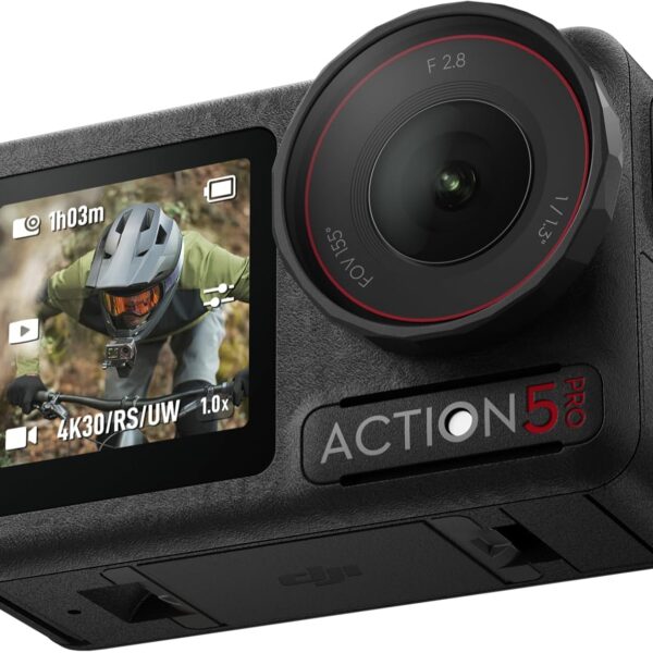 DJI Osmo Action 5 Pro - Bundle Essentiel | Caméra 4K Étanche, Double Écran OLED, Stabilisation Avancée